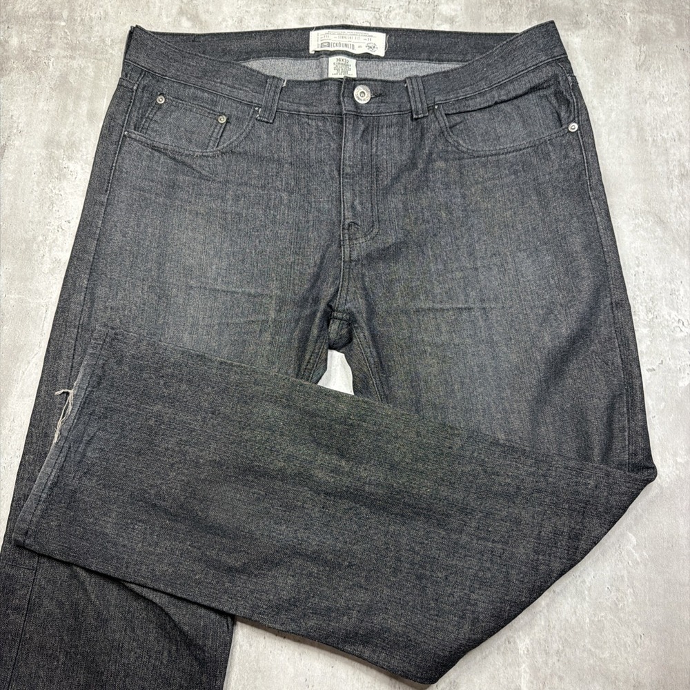 Ecko Unltd Jeans Mens Fits 40x32 Black 714 Straight Fit Denim Pants Y2K Relaxed